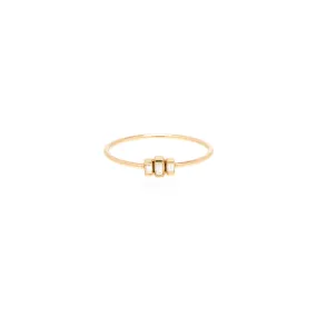 14k 3 Stepped Baguette Diamond Ring