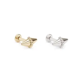 14K Gold Beaded Spike Stud