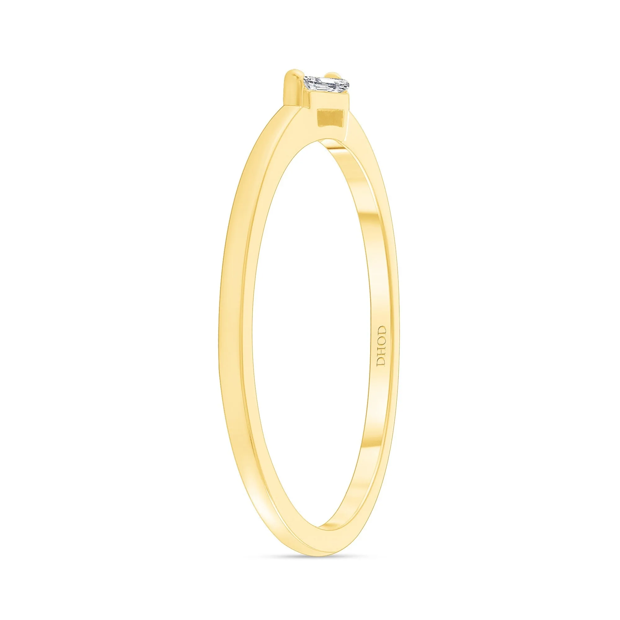 14K Gold Diamond Baguette Stackable Band