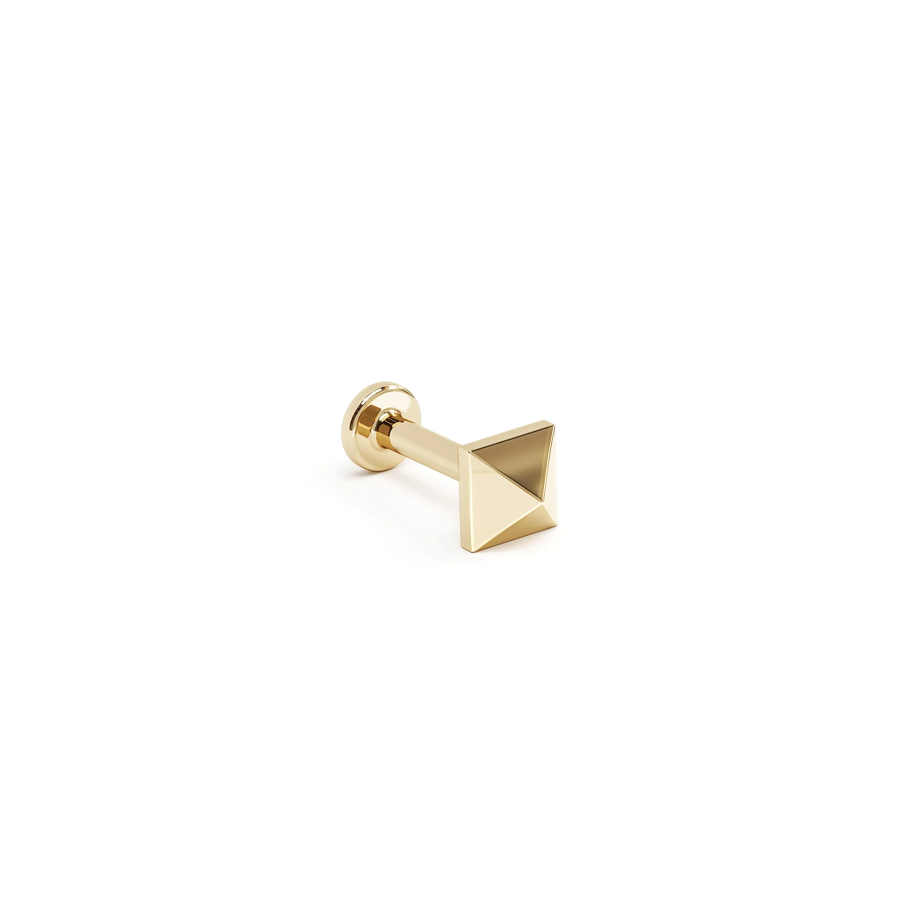 14K Gold Pyramid Stud