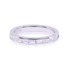 14K WHITE GOLD CHANNEL SET BAGUETTE DIAMOND WEDDING BAND - .60CTW