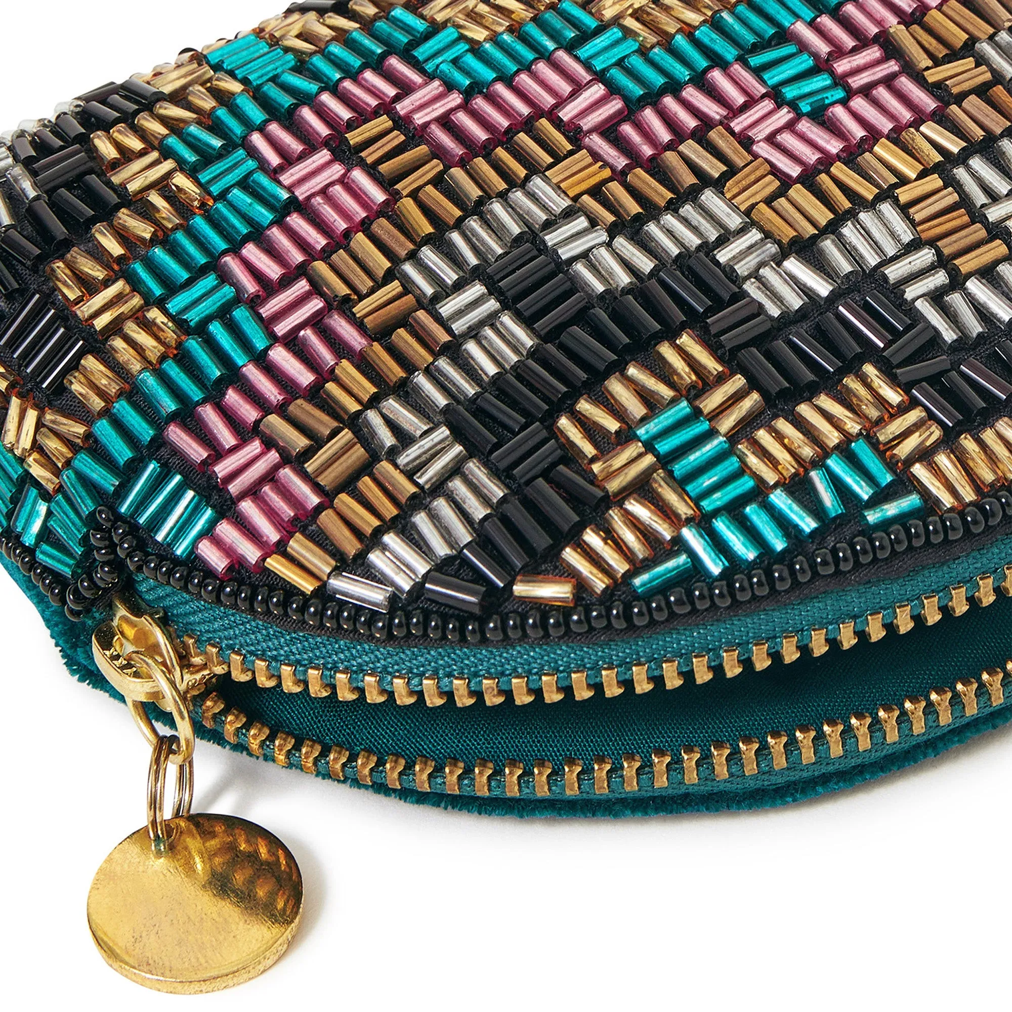 Accessorize London Women's Multi Geometric Beaded Coin Purse