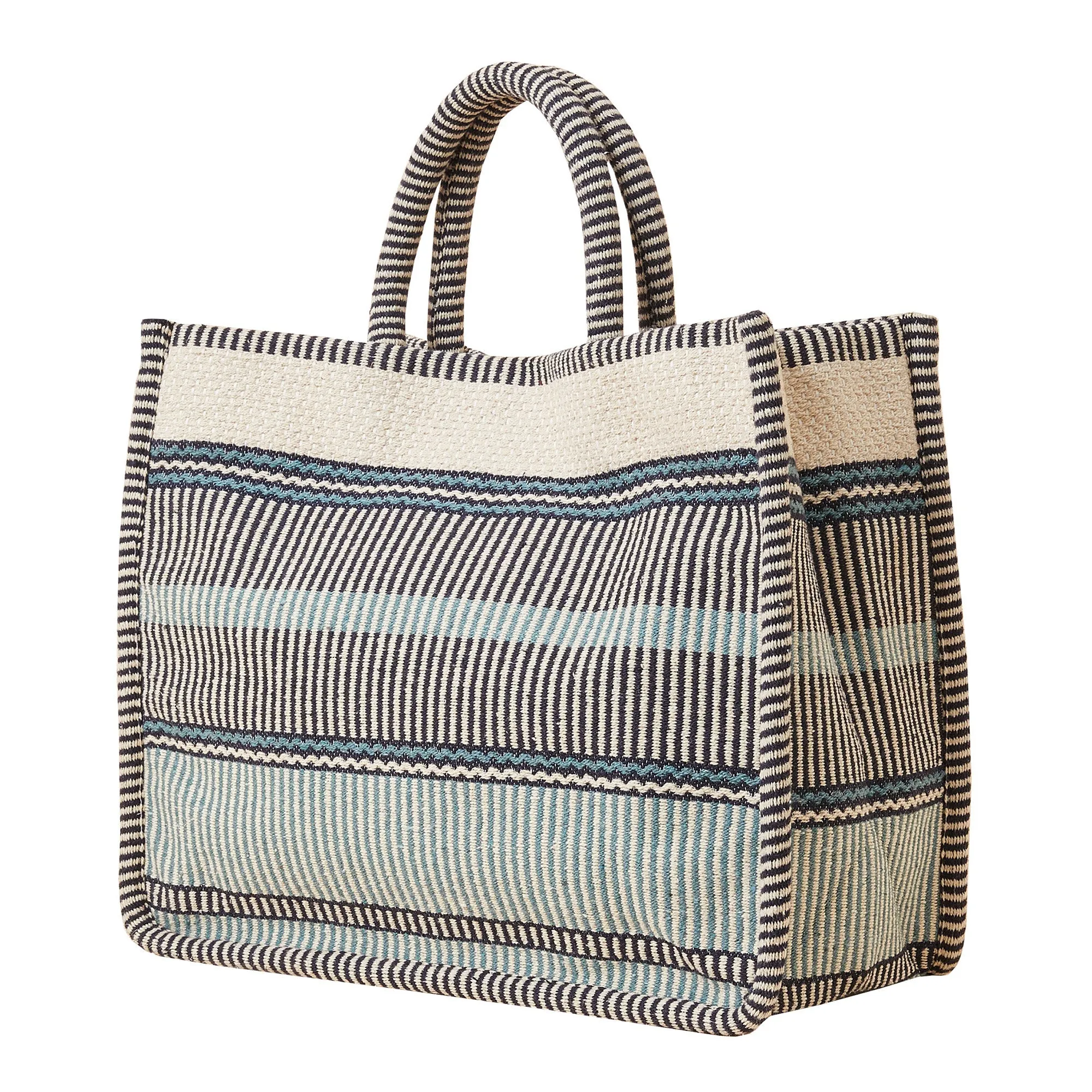 Accessorize London Women's Stripe Woven Large  Handheld Bag