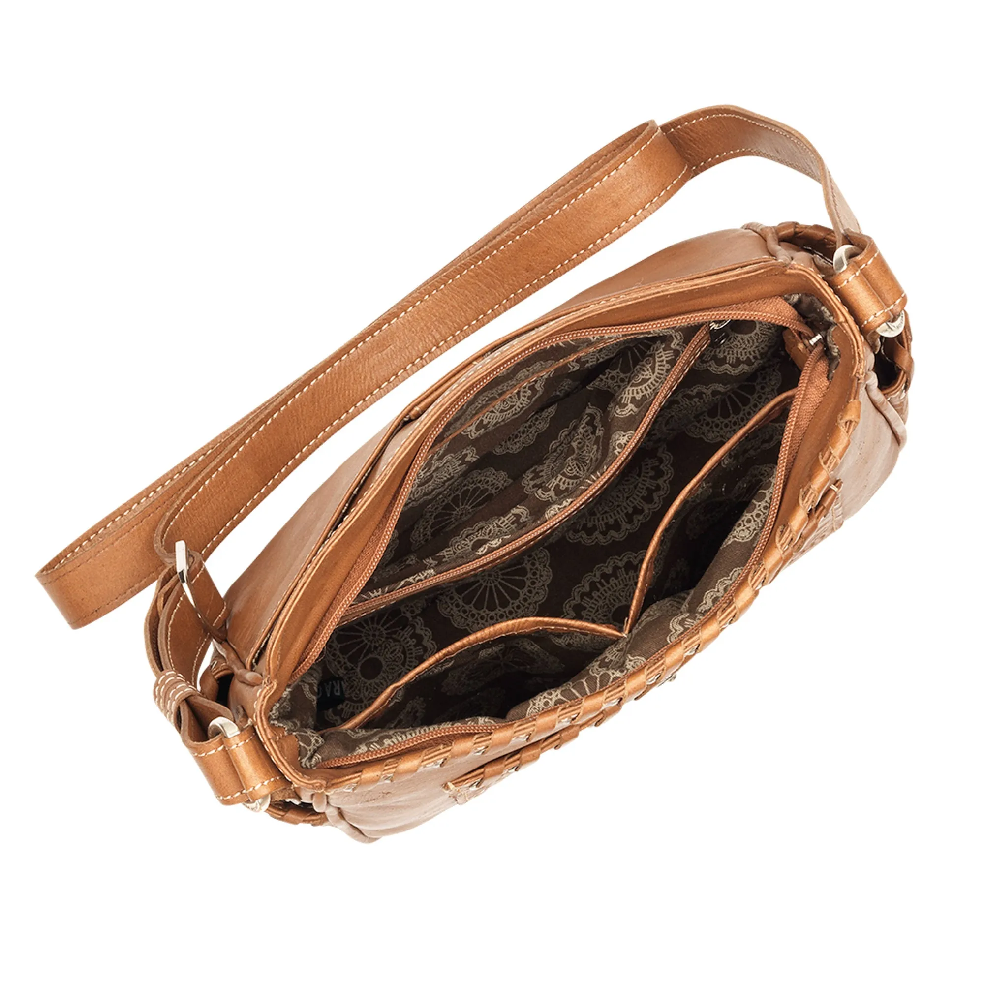 American West Harvest Moon Natural Tan Leather Crossbody Bag