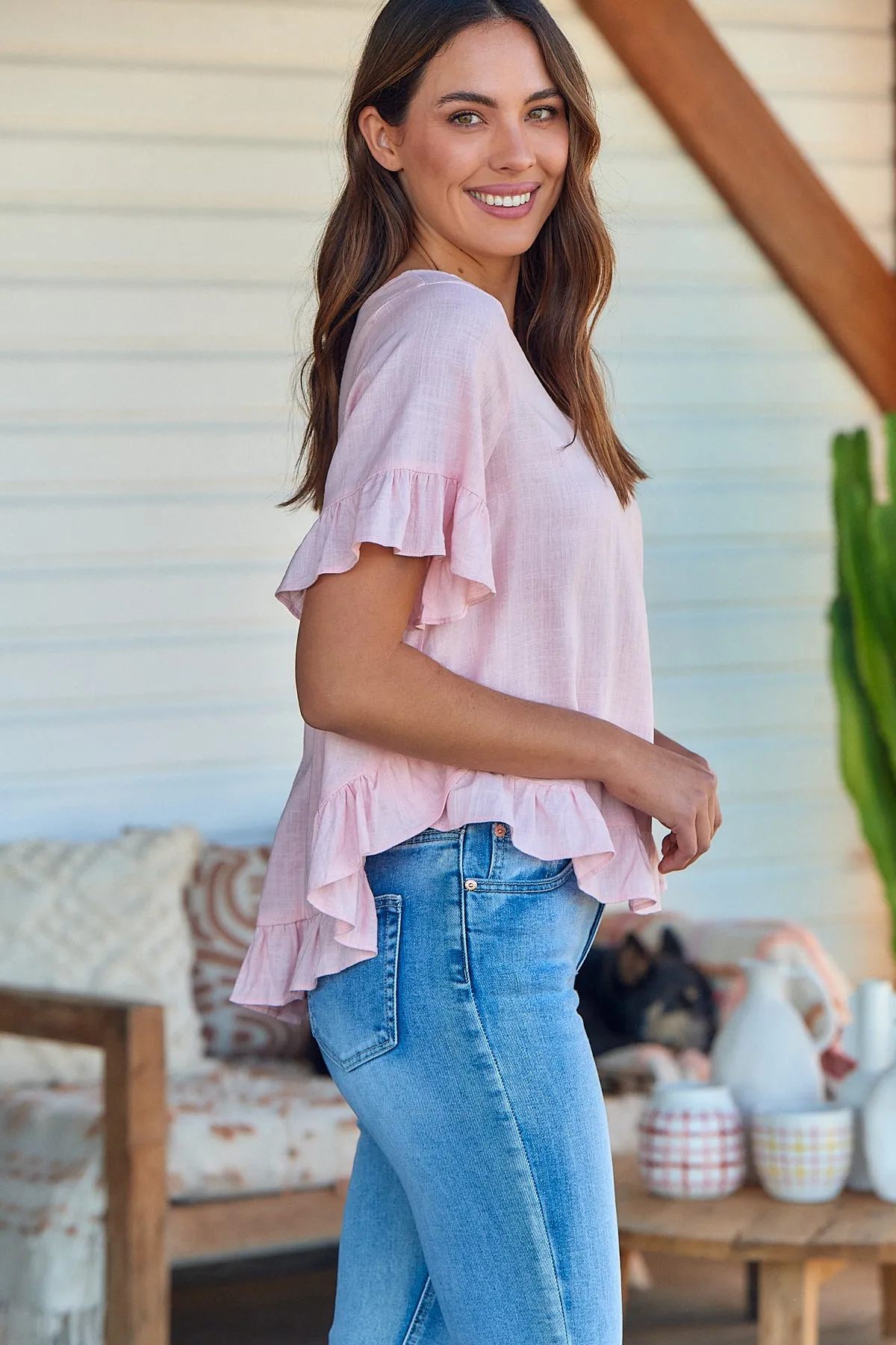 Aries Pink Linen Tee