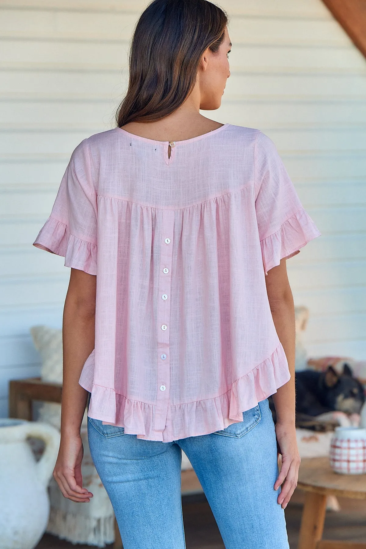 Aries Pink Linen Tee