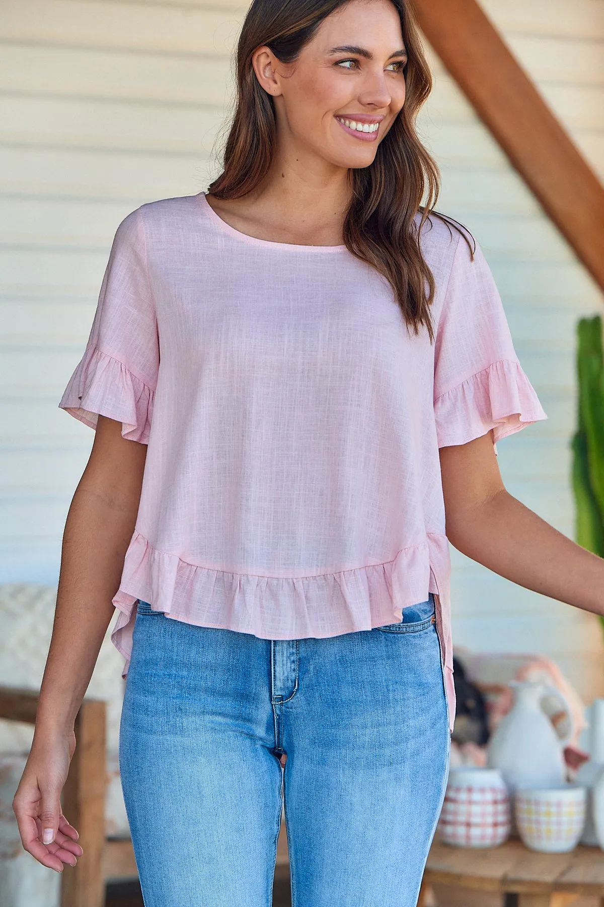 Aries Pink Linen Tee