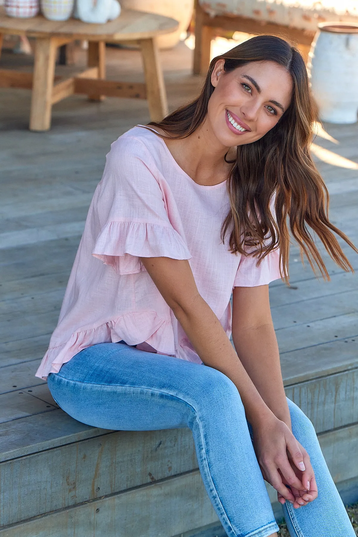 Aries Pink Linen Tee