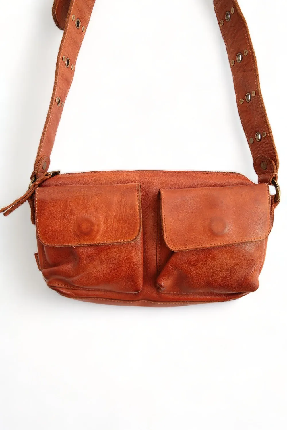 ART N' VINTAGE HUDSON TWIN CROSSBODY BAG TAN