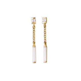 Baguette Diamond Drop Earrings