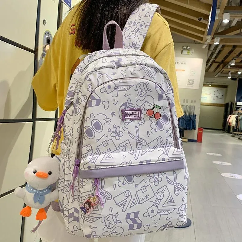 BCB208 Cool Backpack - Fashion Cartoon Print Laptop Bag