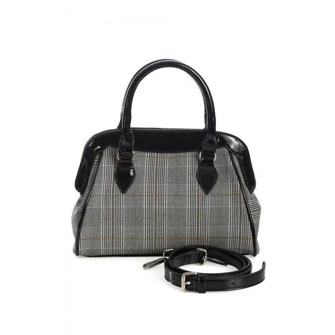 Black and White Tartan Check Handbag