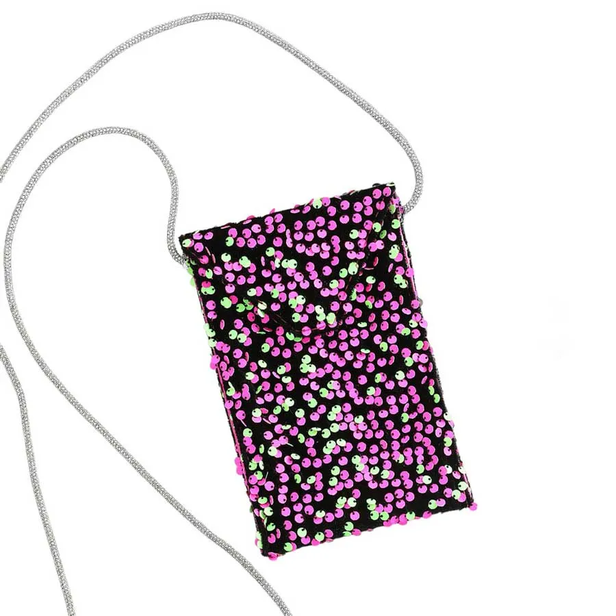 Bling Sequin Crossbody Cellphone Bag