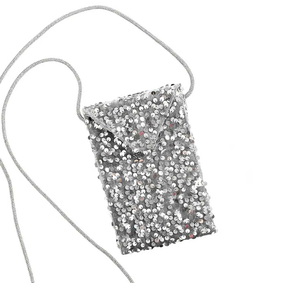 Bling Sequin Crossbody Cellphone Bag