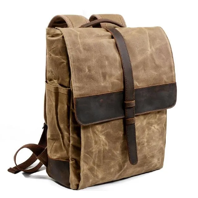 Canvas Leather Traveling 20 to 35 Litre Backpack