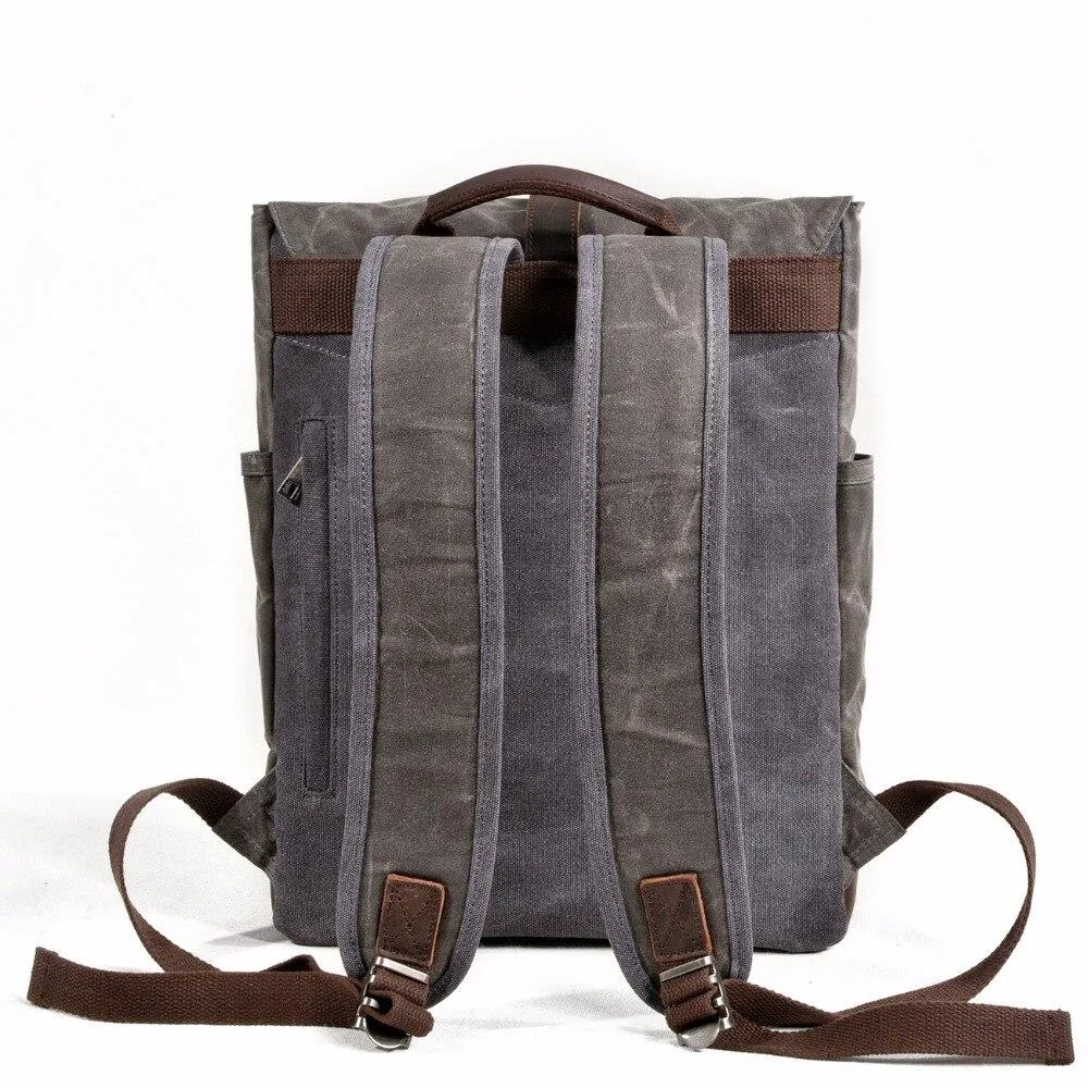 Canvas Leather Traveling 20 to 35 Litre Backpack