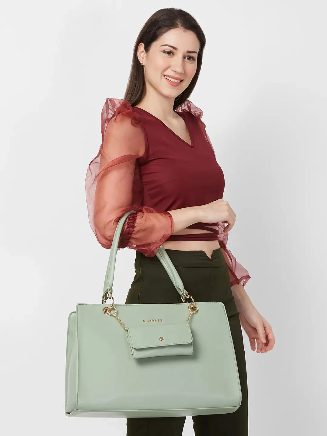 Caprese Capri Laptop Satchel Large Mint