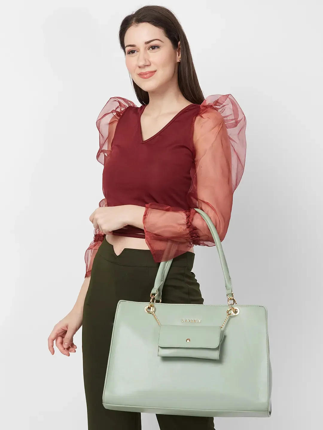 Caprese Capri Laptop Satchel Large Mint