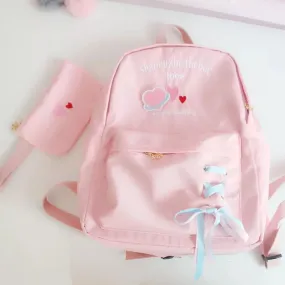 CHIC LOVE LETTER EMBROIDERY BACKPACK BY50705