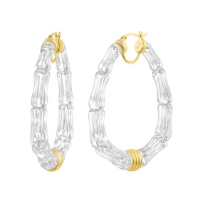 Chloe Bamboo Lucite Hoop Earrings