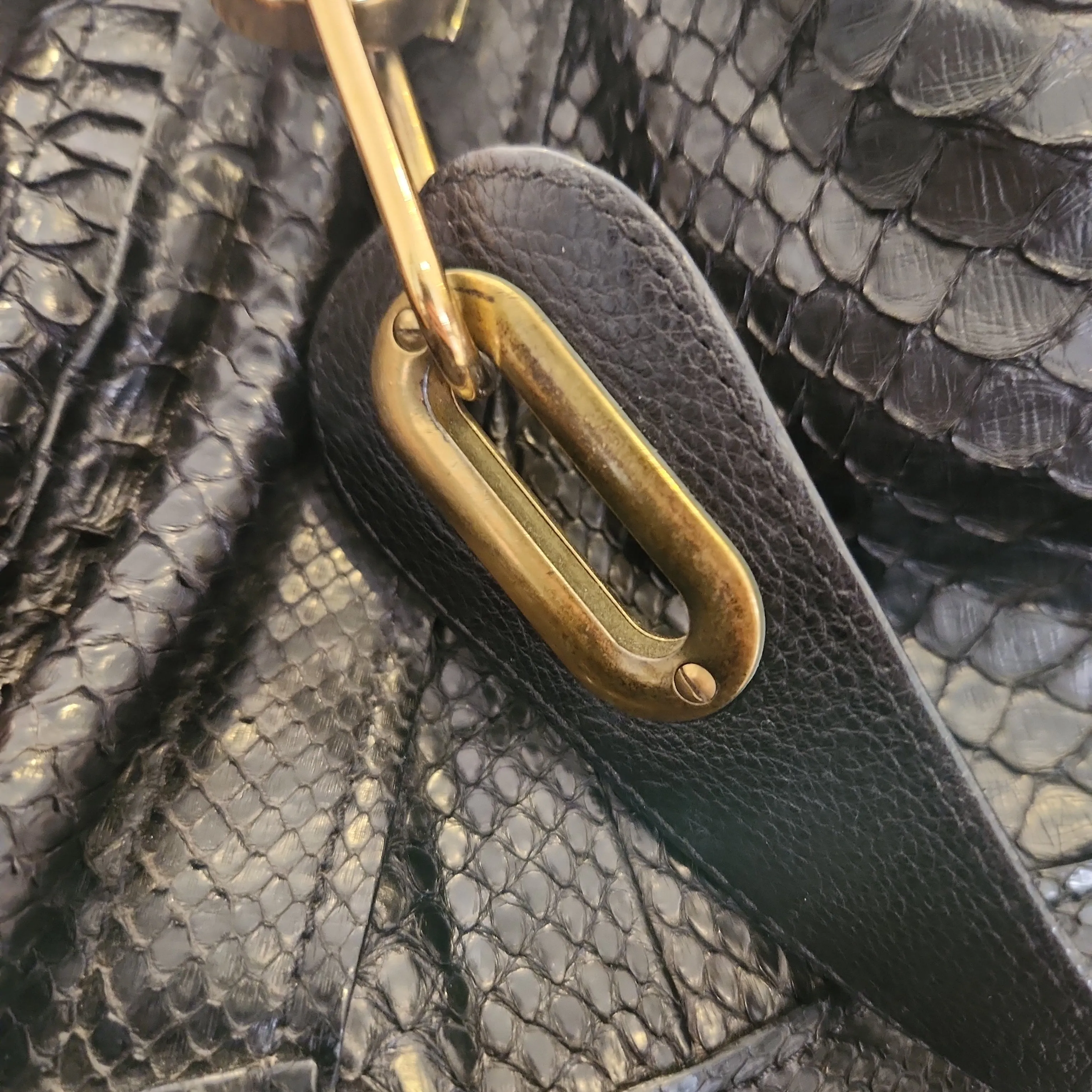 Chloe Black 'Paraty' Python Leather Bag | Pre Loved |