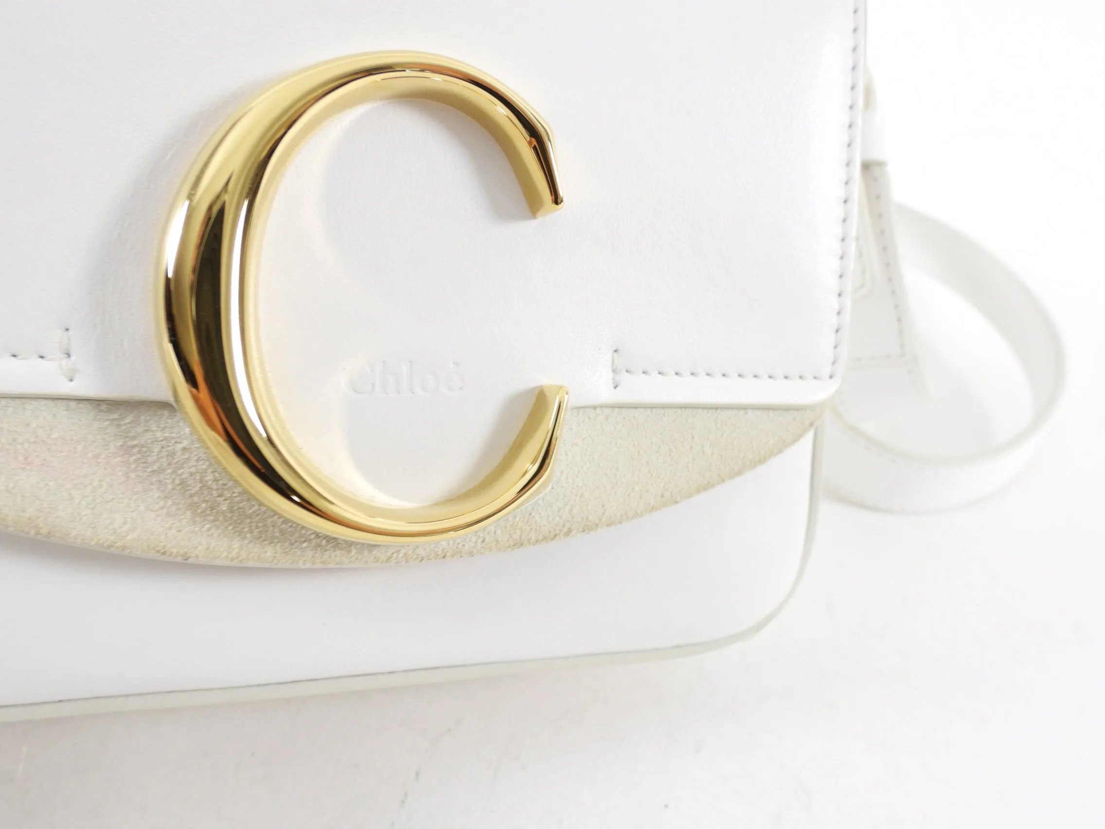 Chloe Mini C de Chloe White Crossbody Bag