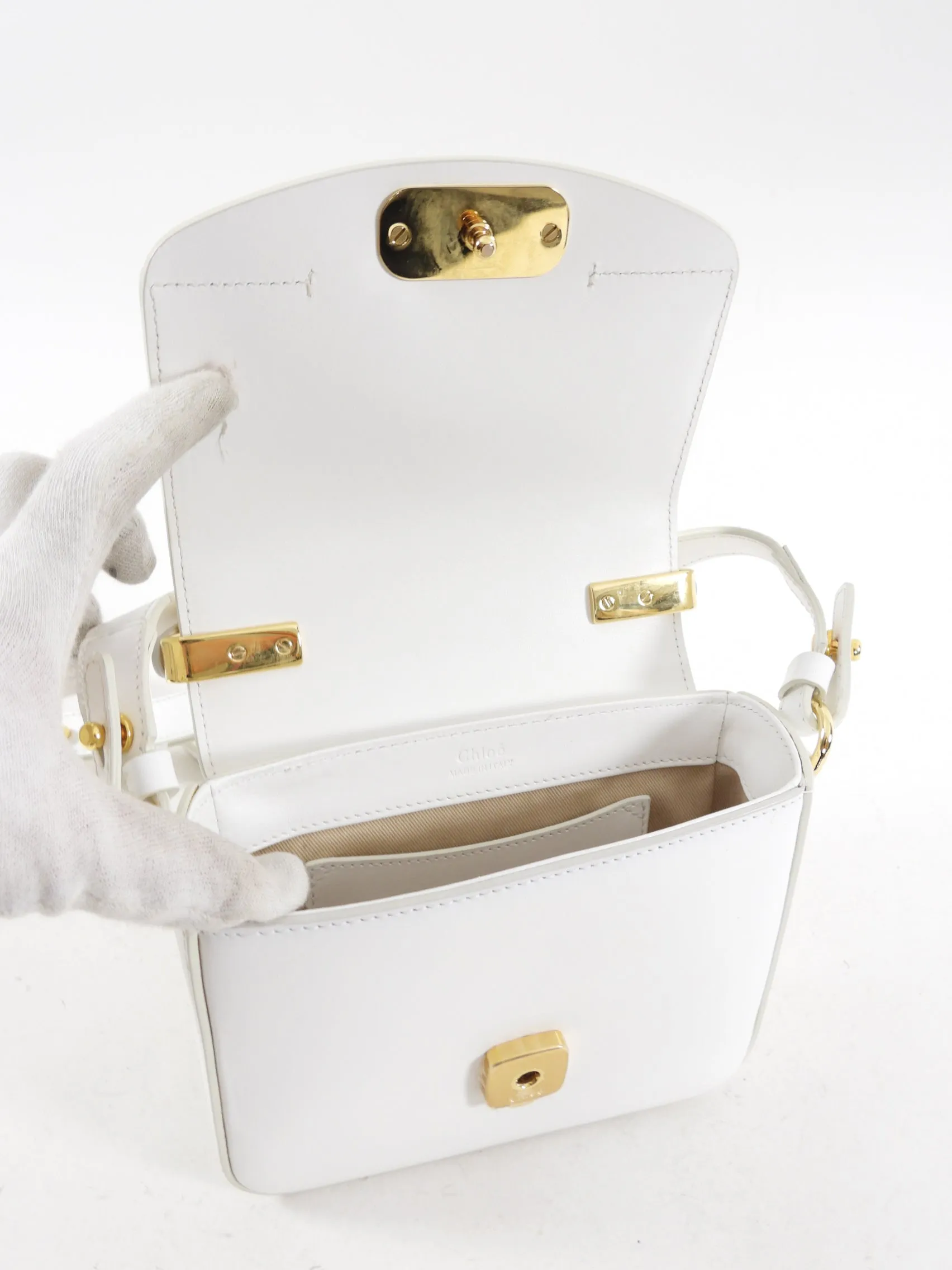 Chloe Mini C de Chloe White Crossbody Bag