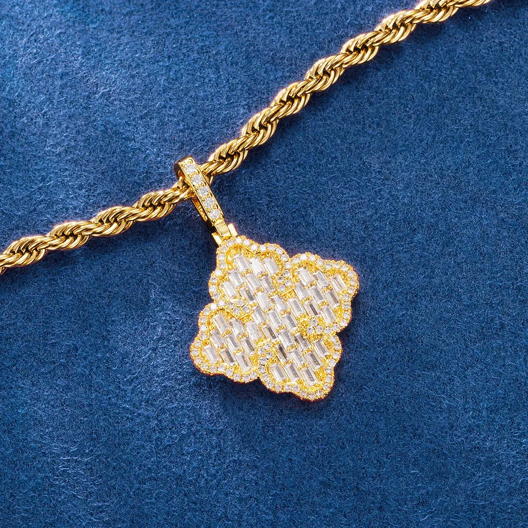 Cluster Baguette Cross Pendant