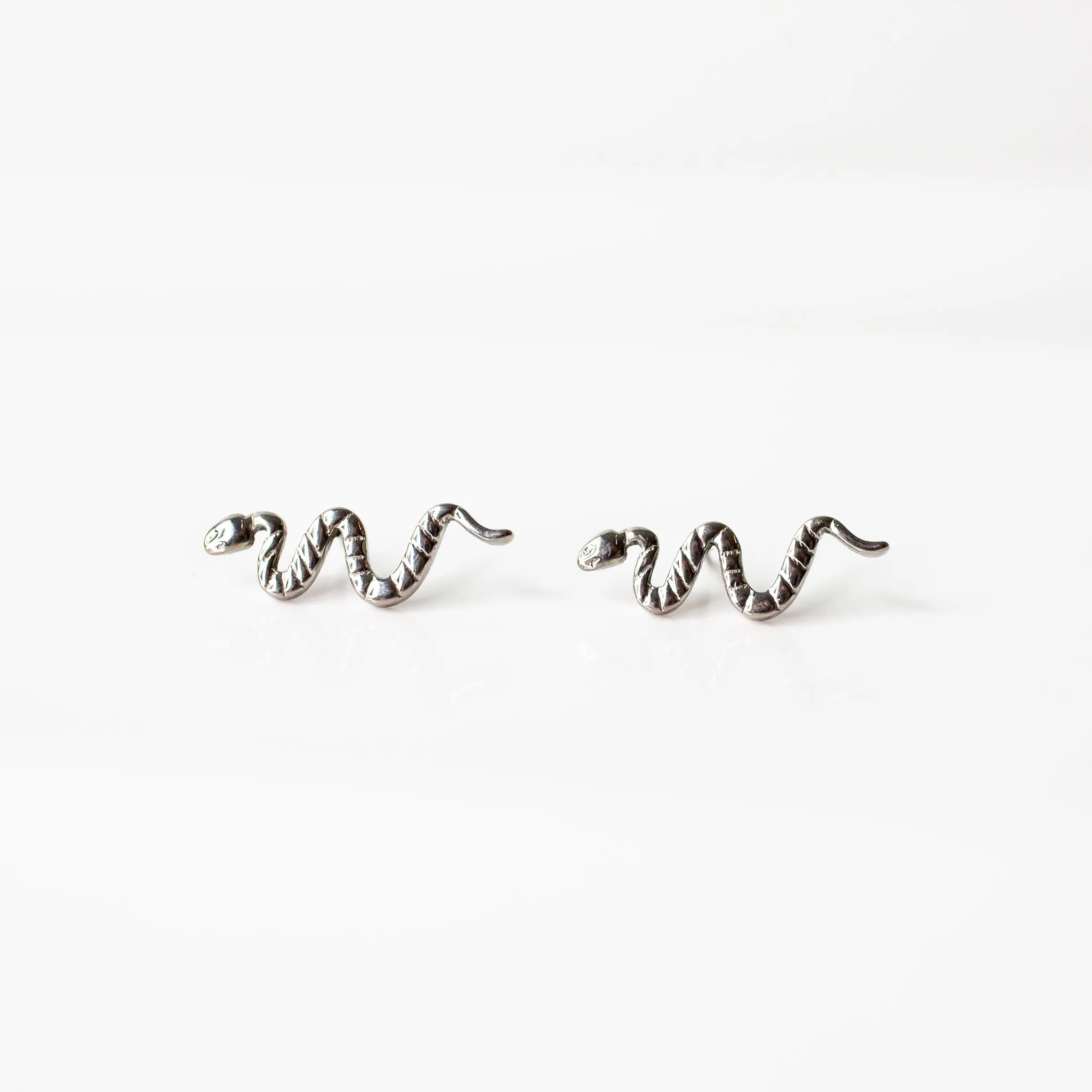 Deco Snake Flat Back Sleeper Earrings