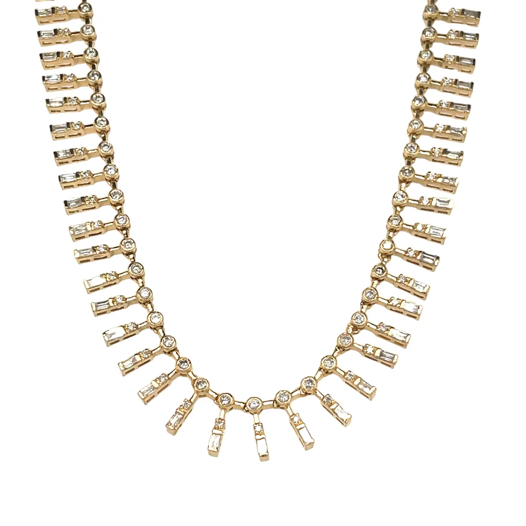 Diamond Baguette Necklace