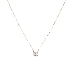 Diamond Baguette Step Necklace