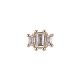 Diamond Baguette Trio Stud (Single)