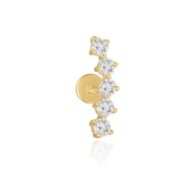 Diamond Constellation Ear Climber Flat Back Earring