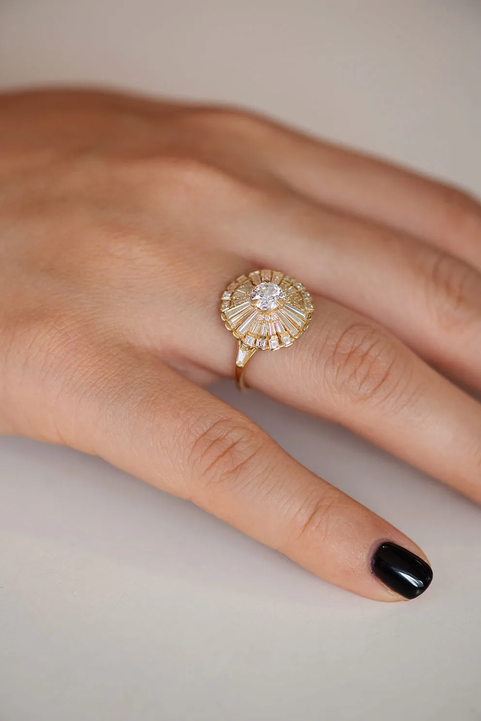 Diamond  Ring with Tapered Baguette Diamonds