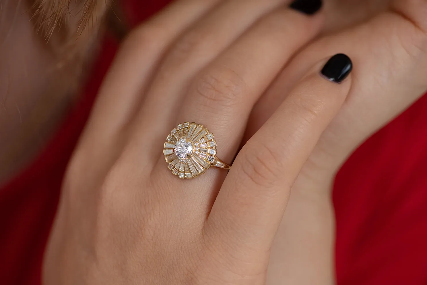 Diamond  Ring with Tapered Baguette Diamonds