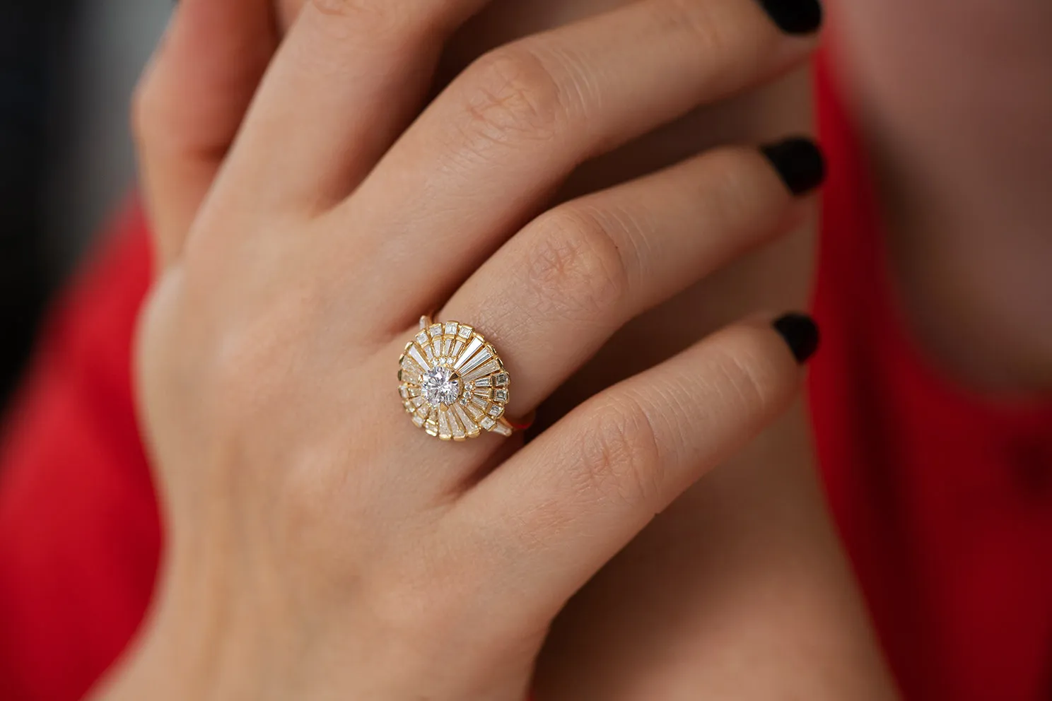 Diamond  Ring with Tapered Baguette Diamonds