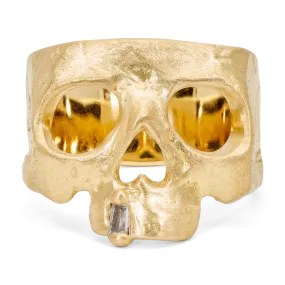 Diamond Snaggletooth Skull Ring - Size 6.5 - 11439