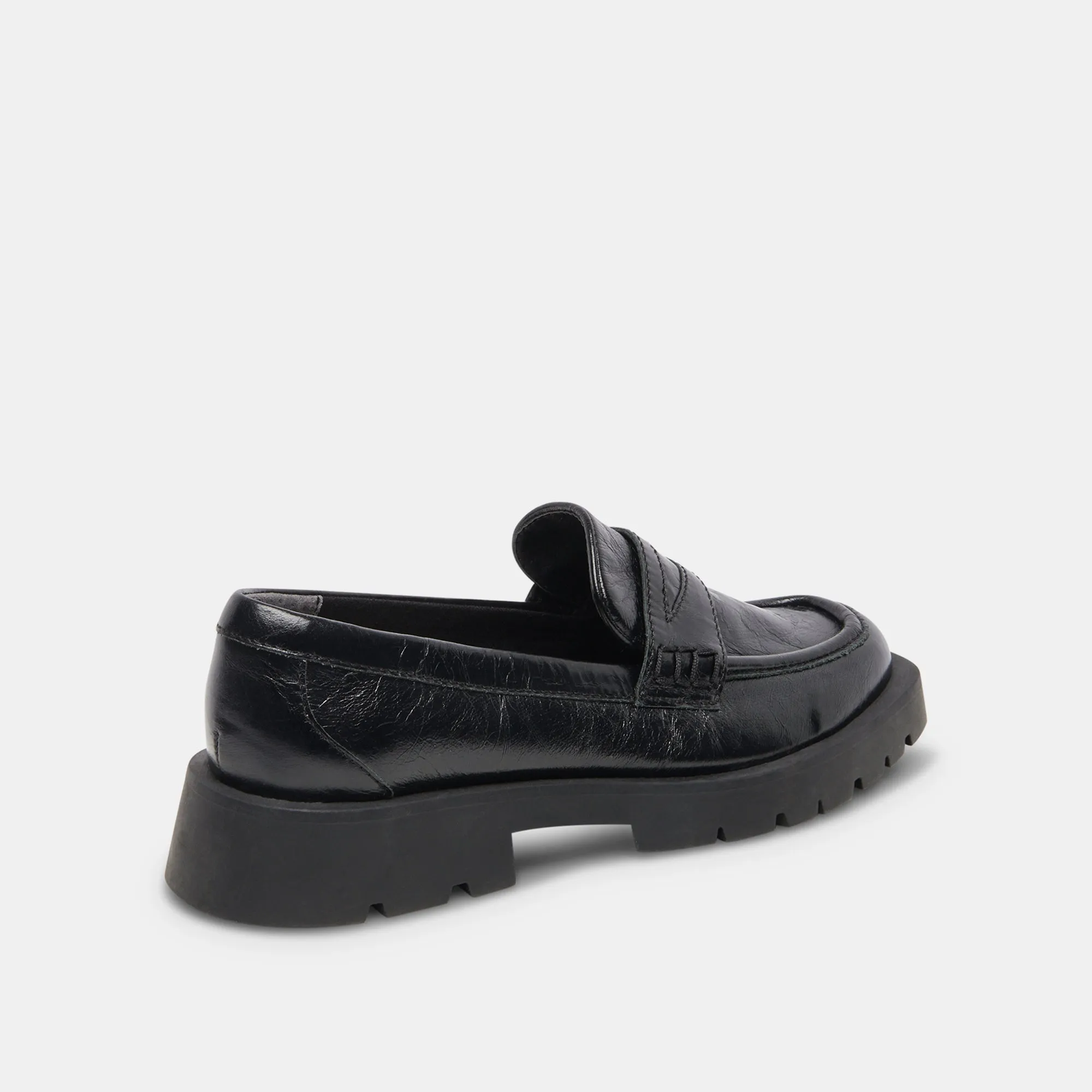 ELIAS WIDE FLATS ONYX CRINKLE PATENT