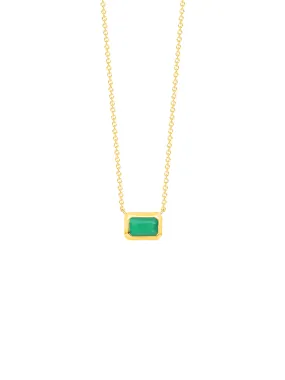 Emerald Baguette Necklace 14K