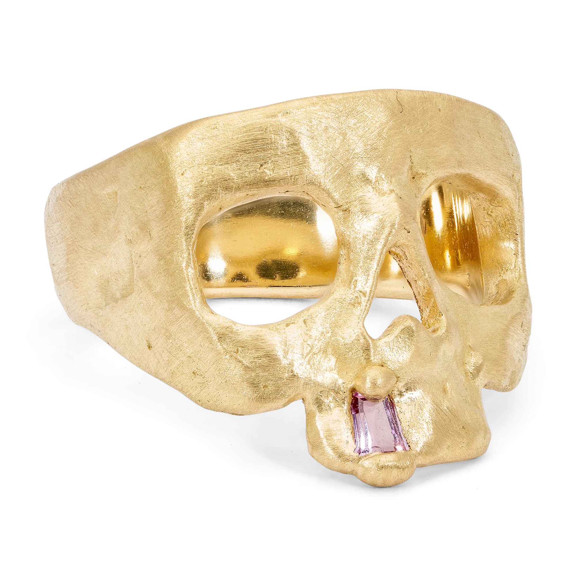 Extra Small Purple Snaggletooth Skull Ring - Made to Order