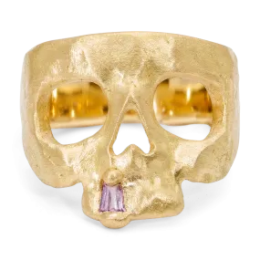 Extra Small Purple Snaggletooth Skull Ring - Made to Order