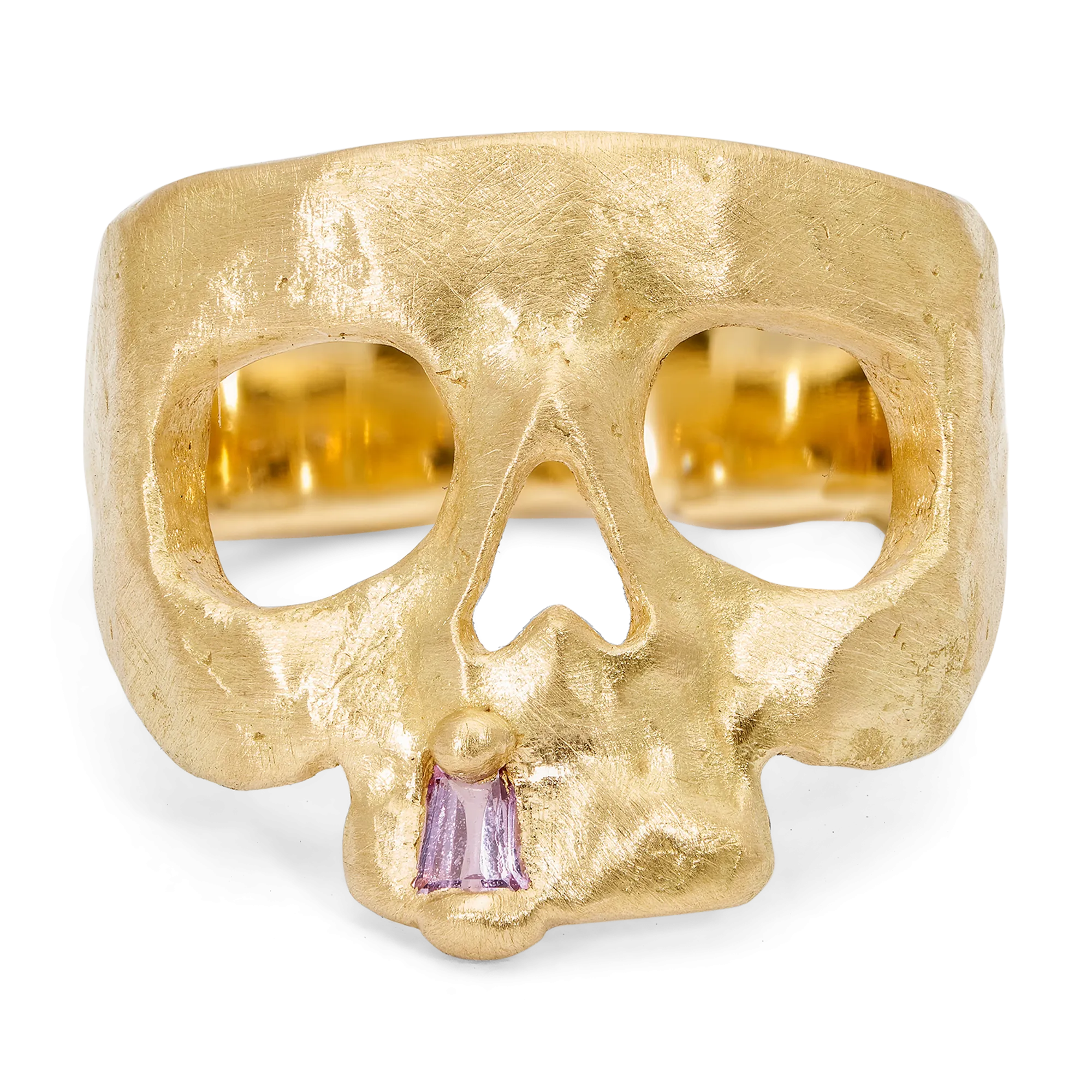 Extra Small Purple Snaggletooth Skull Ring - Made to Order