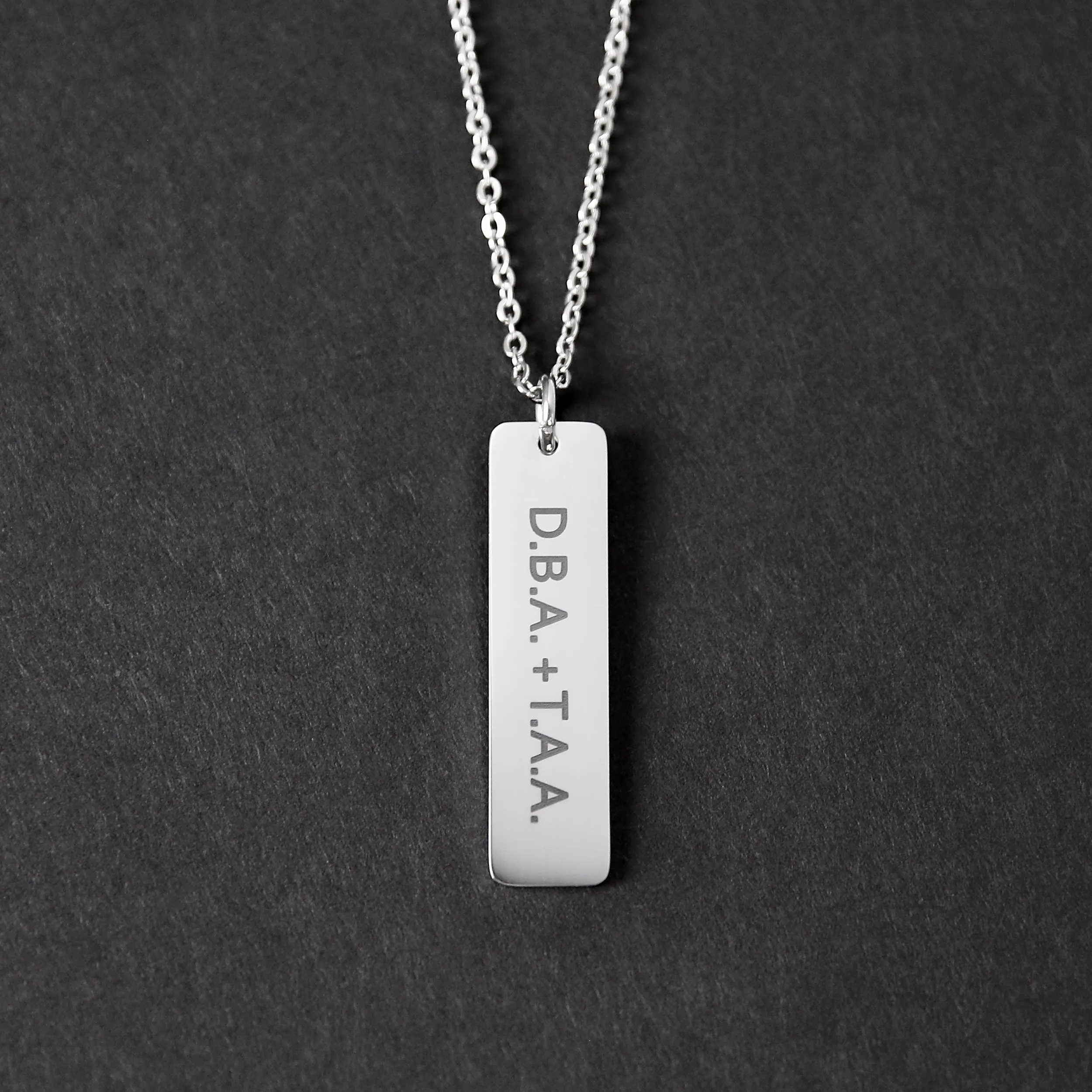 Flat Bar Necklace - Silver