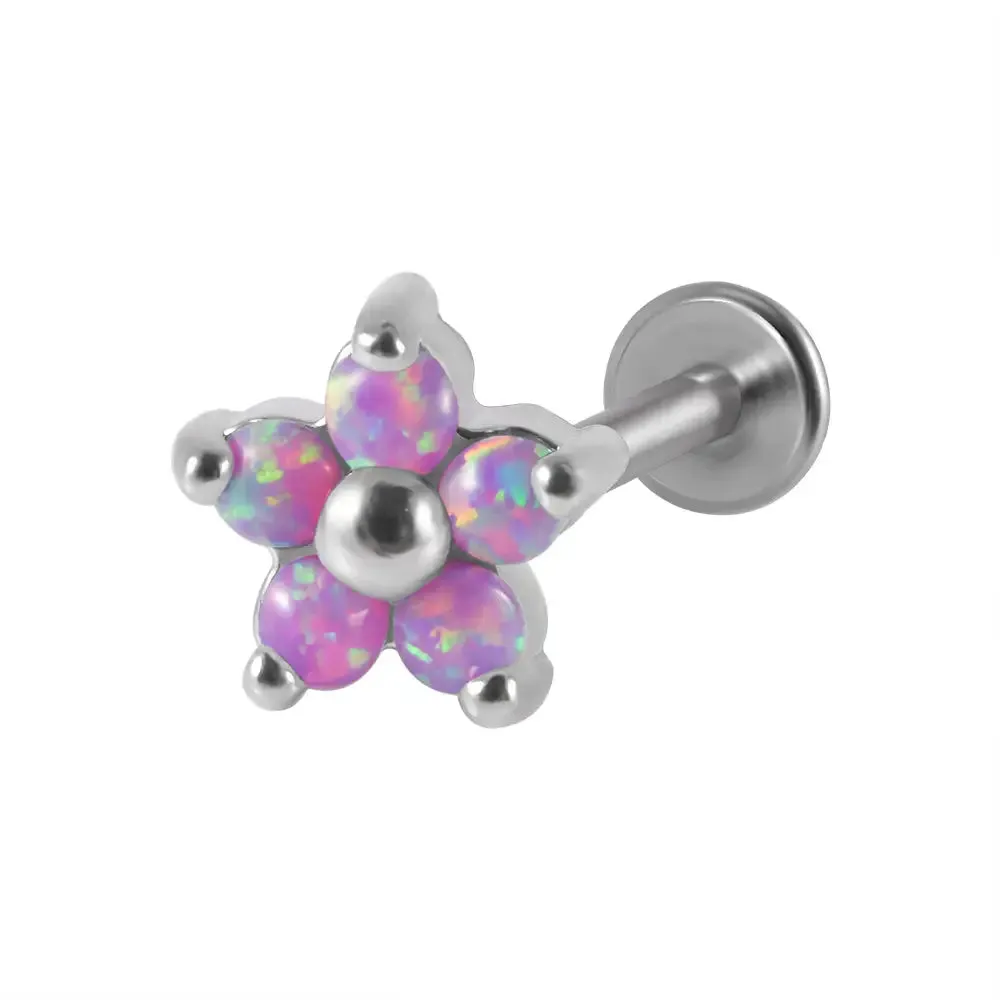 G23 Titanium  FLower Flat Back Stud (16G)