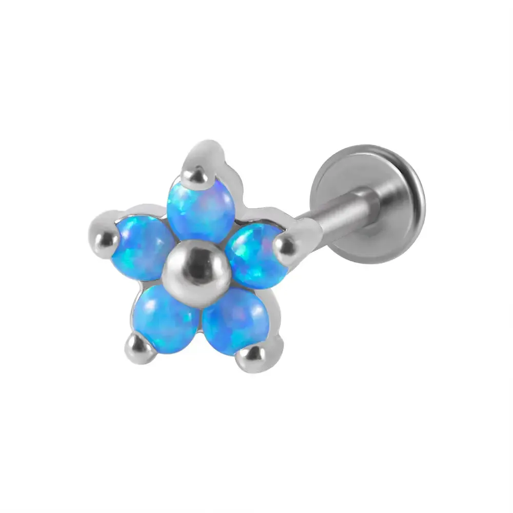 G23 Titanium  FLower Flat Back Stud (16G)