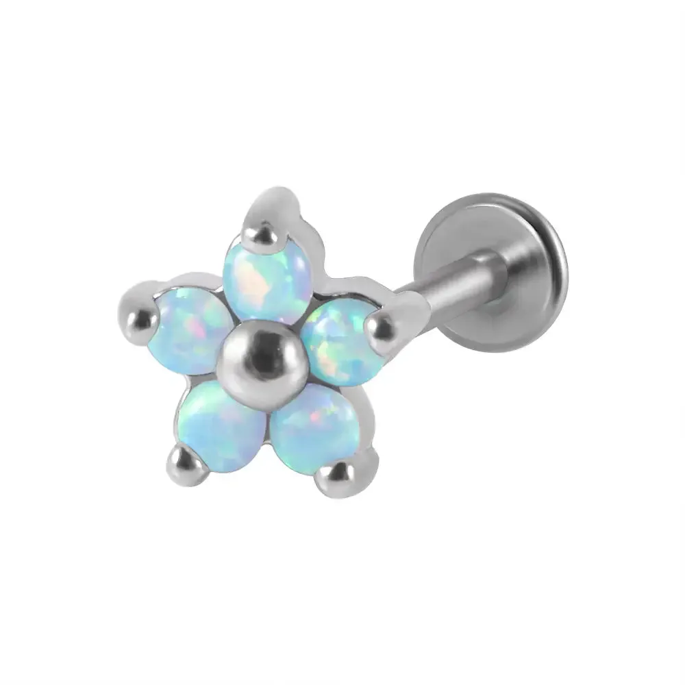 G23 Titanium  FLower Flat Back Stud (16G)