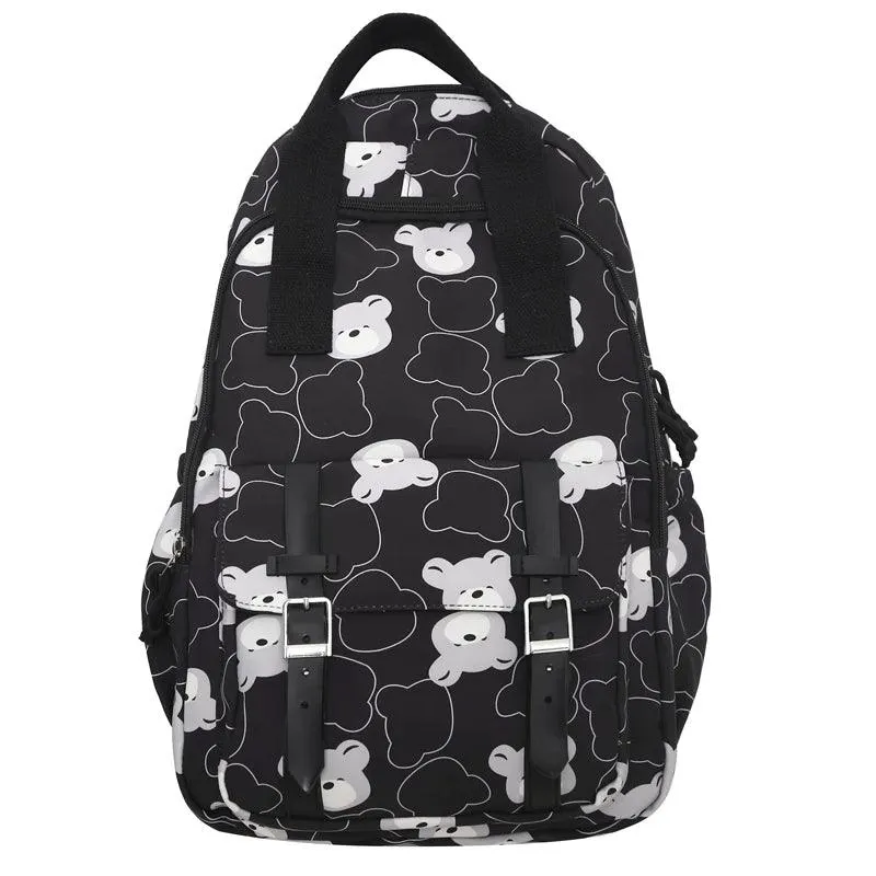 GM1242 Girl Cartoon Printing Cool Backpack: Travel School Nylon