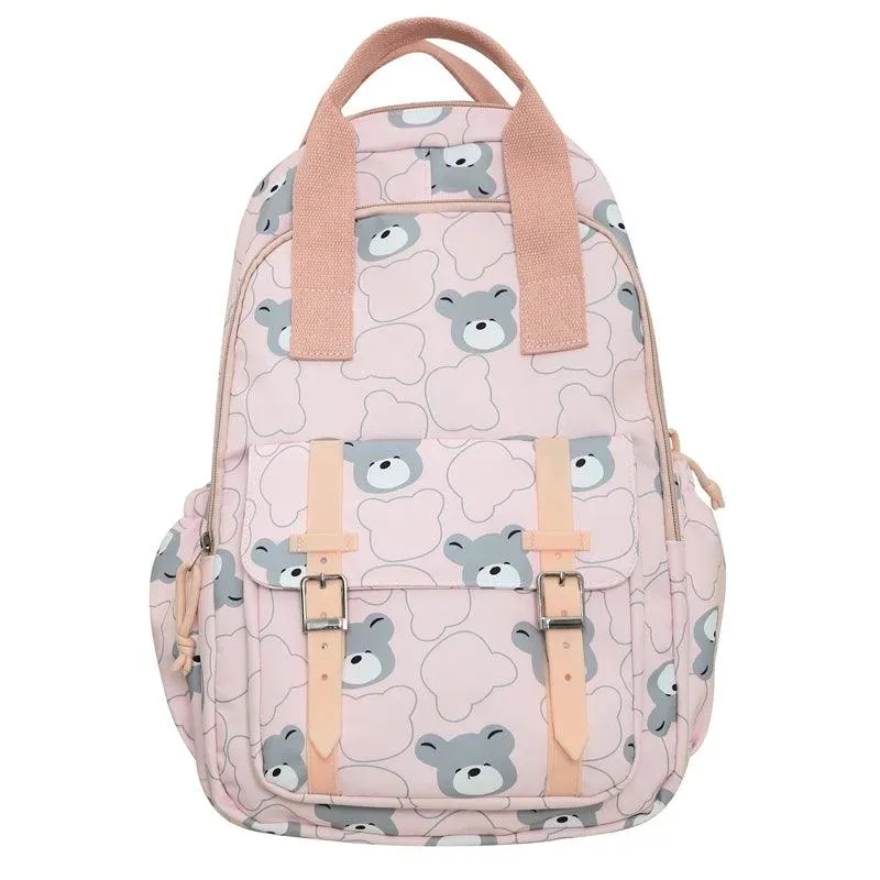 GM1242 Girl Cartoon Printing Cool Backpack: Travel School Nylon