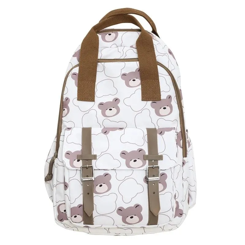 GM1242 Girl Cartoon Printing Cool Backpack: Travel School Nylon