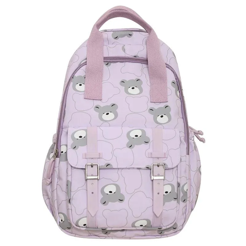 GM1242 Girl Cartoon Printing Cool Backpack: Travel School Nylon